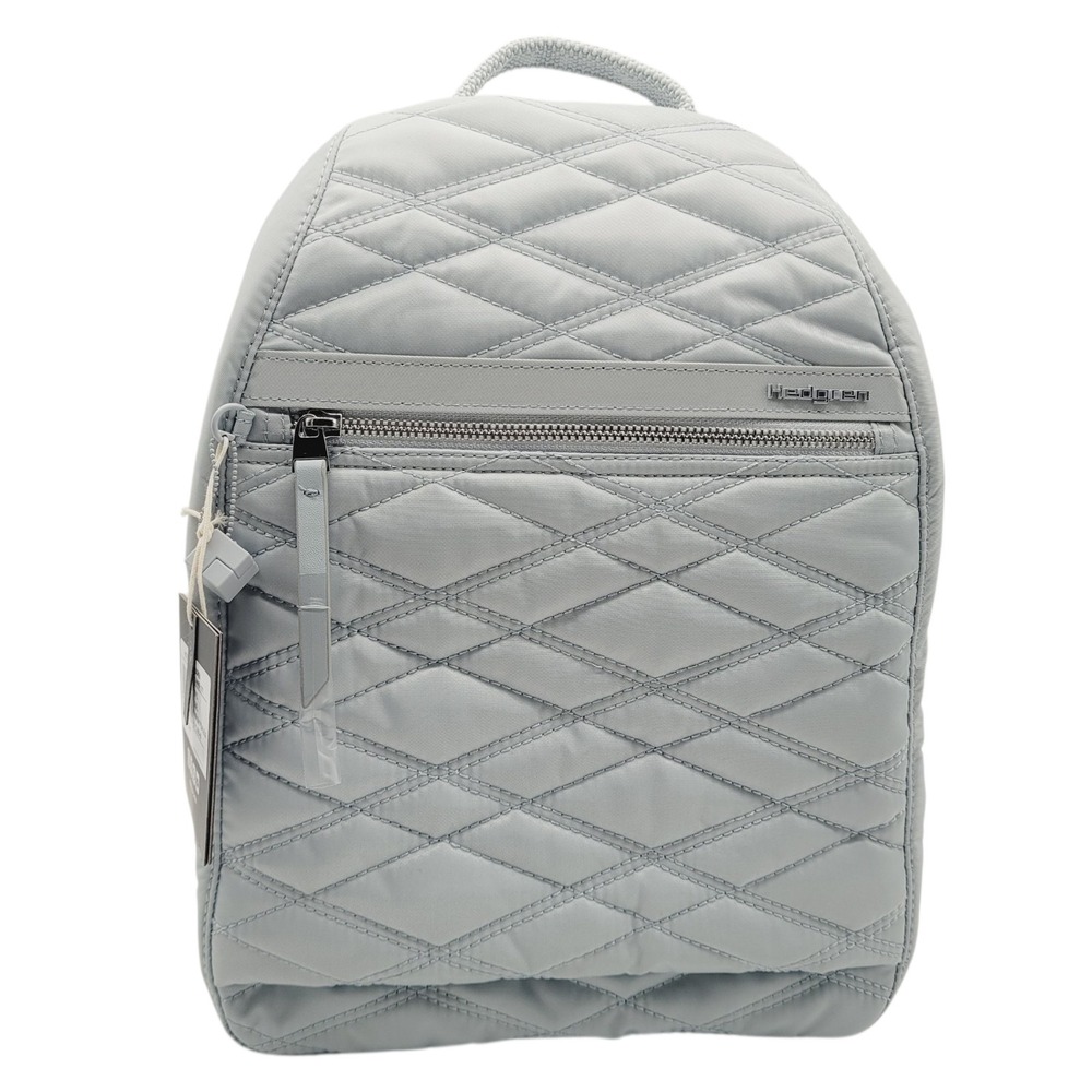 Hedgren HIC11L Large Quilted Nylon Backpack – Pearl Blue Urban Daypack‎